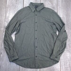 Lululemon Commission Shirt Mens Small Carob Brown Long Sleeve Button LM3DJOS